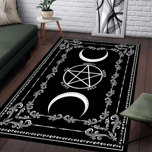 Moon Phase and Pentagram Rugs
