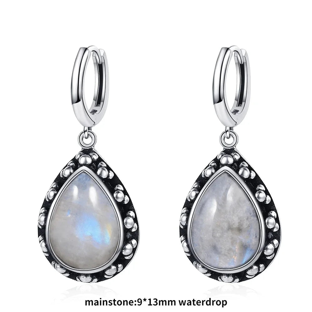 925 Sterling Silver Drop Earrings - Crystal Collection - non-plated