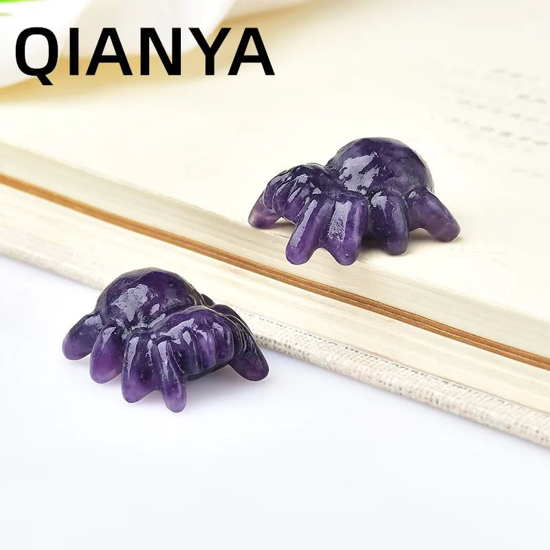 Mini Jumping Spider Crystal Carvings