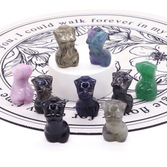Mini Crystal Goddess Body Carvings
