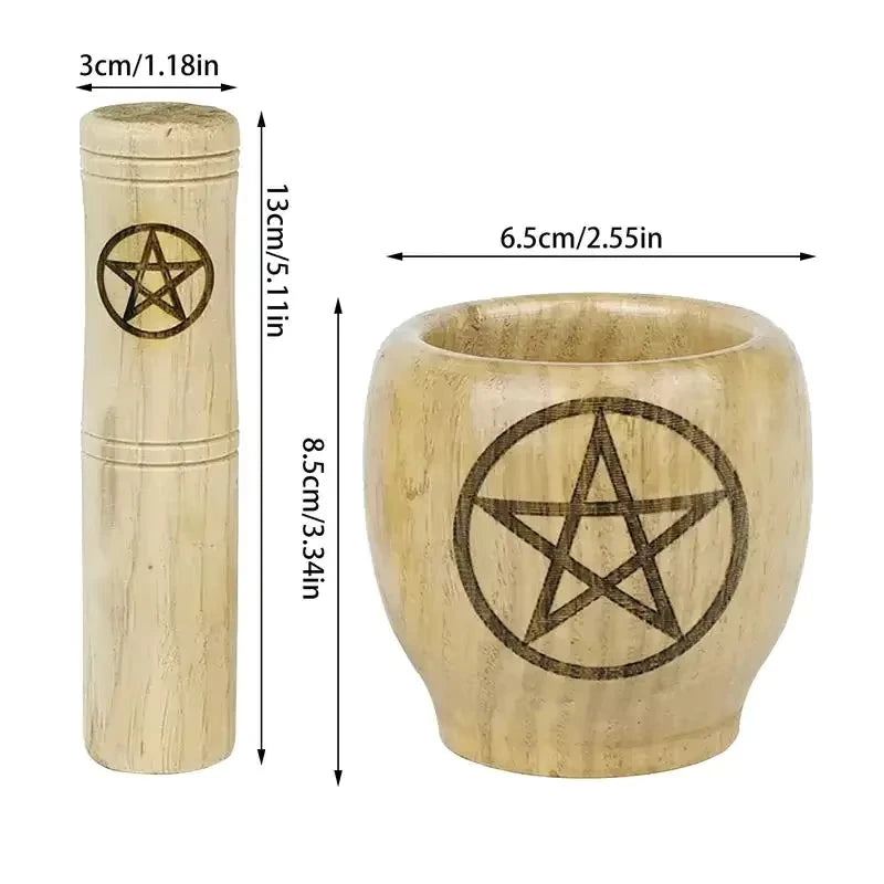 Wooden Mortar and Pestle