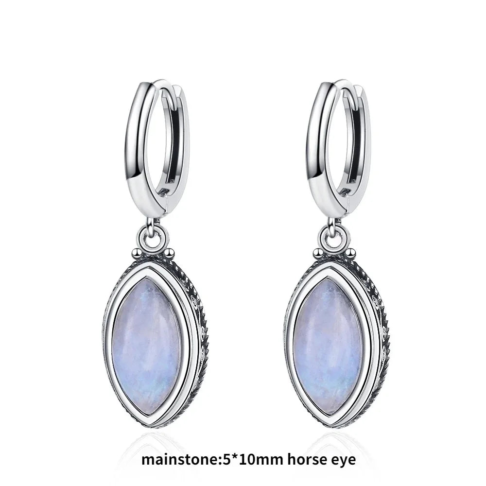 925 Sterling Silver Drop Earrings - Crystal Collection - non-plated