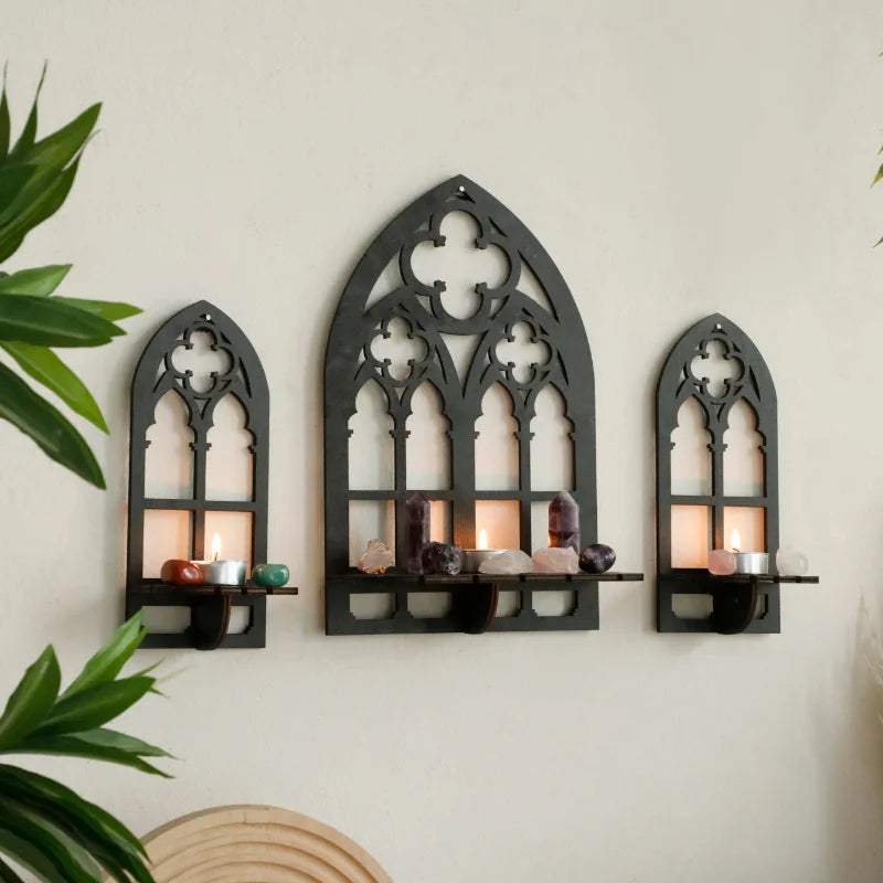 Gothic Crystal Display Shelves -3Pcs