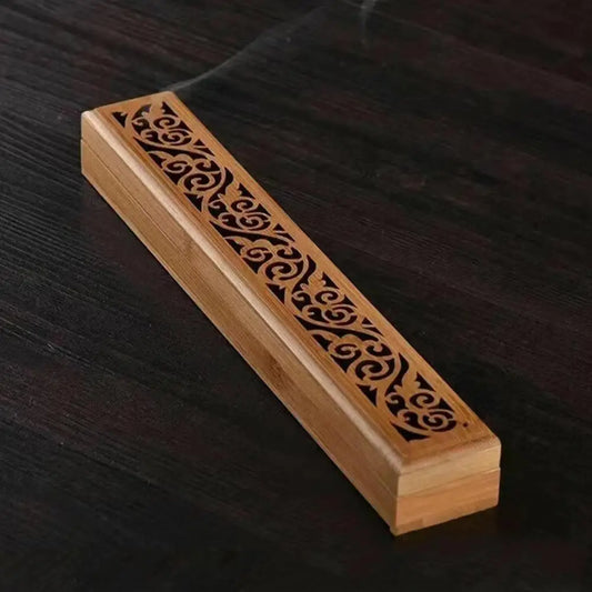 Bamboo Anti-Ash Incense Burner Box