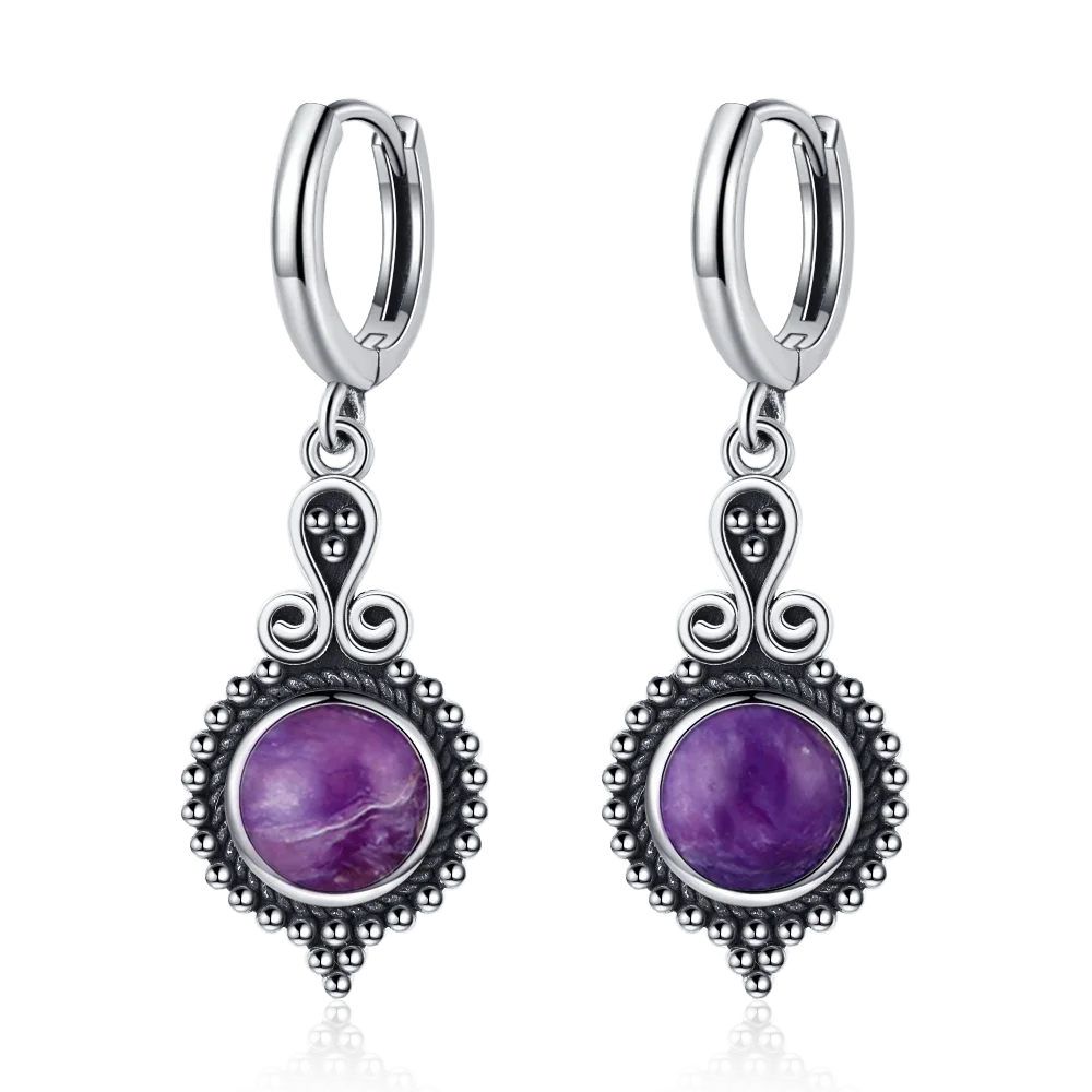 925 Sterling Silver Drop Earrings - Crystal Collection - non-plated