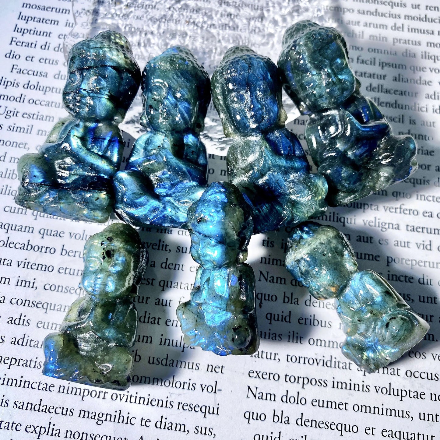 Labradorite Sitting Buddha Crystal Carving