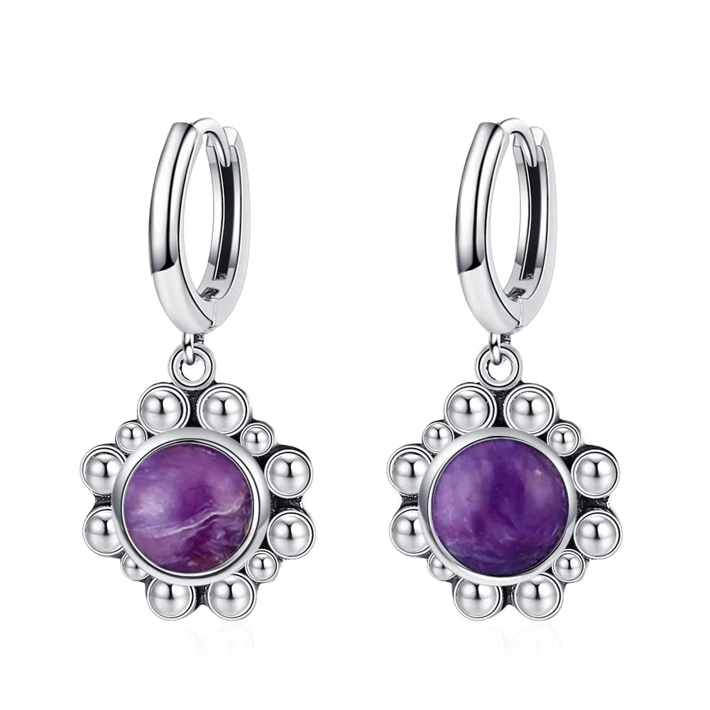 925 Sterling Silver Drop Earrings - Crystal Collection - non-plated