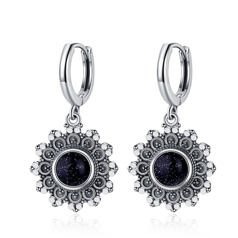 925 Sterling Silver Drop Earrings - Crystal Collection - non-plated