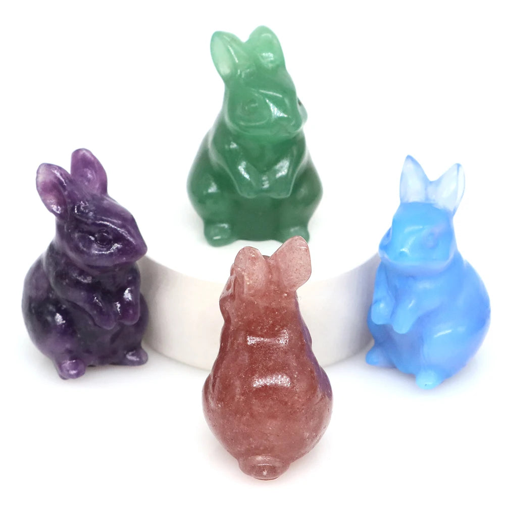 Mini Crystal Bunny Carvings