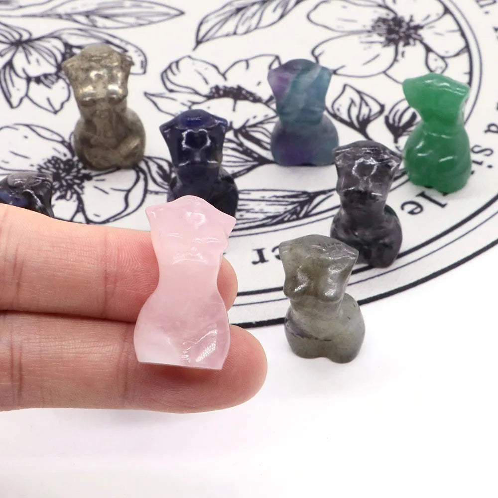 Mini Crystal Goddess Body Carvings