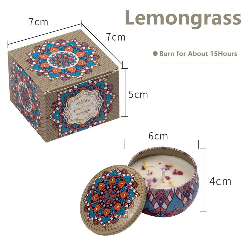 Scented Dried Floral Candle Jars  -1/4PCS