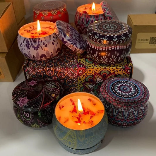 Scented Dried Floral Candle Jars  -1/4PCS