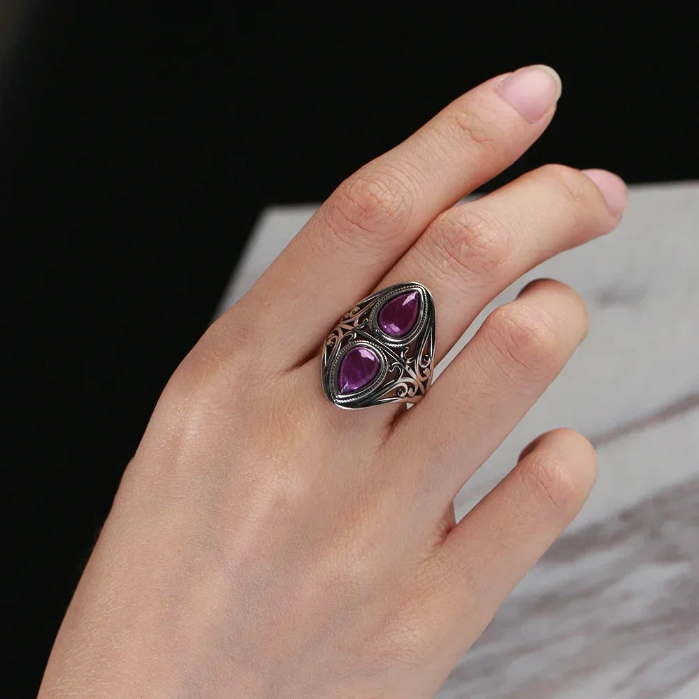 925 Sterling Silver Rings - Amethyst Collection - non-plated