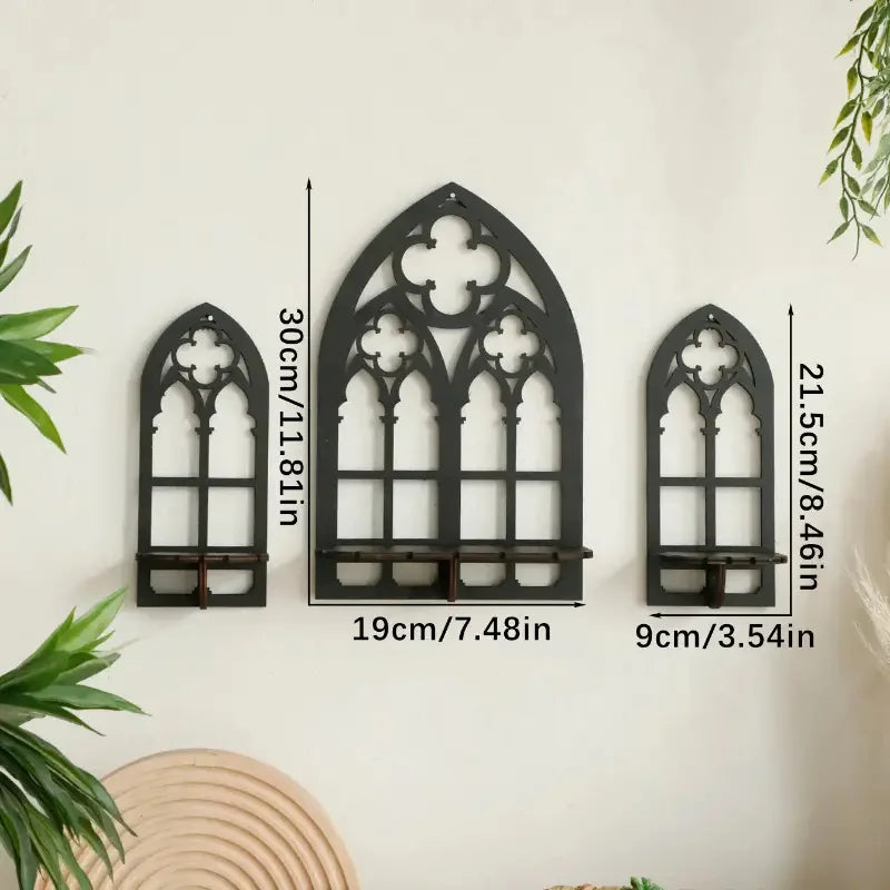 Gothic Crystal Display Shelves -3Pcs