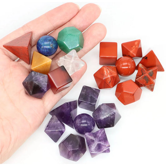 7 Piece Sacred Geometry Crystal Carving Sets