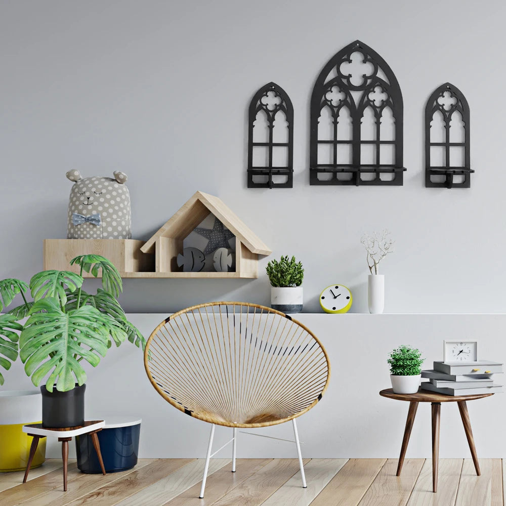 Gothic Crystal Display Shelves -3Pcs