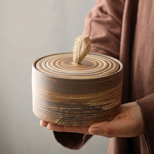 Handmade Round Ceramic Container