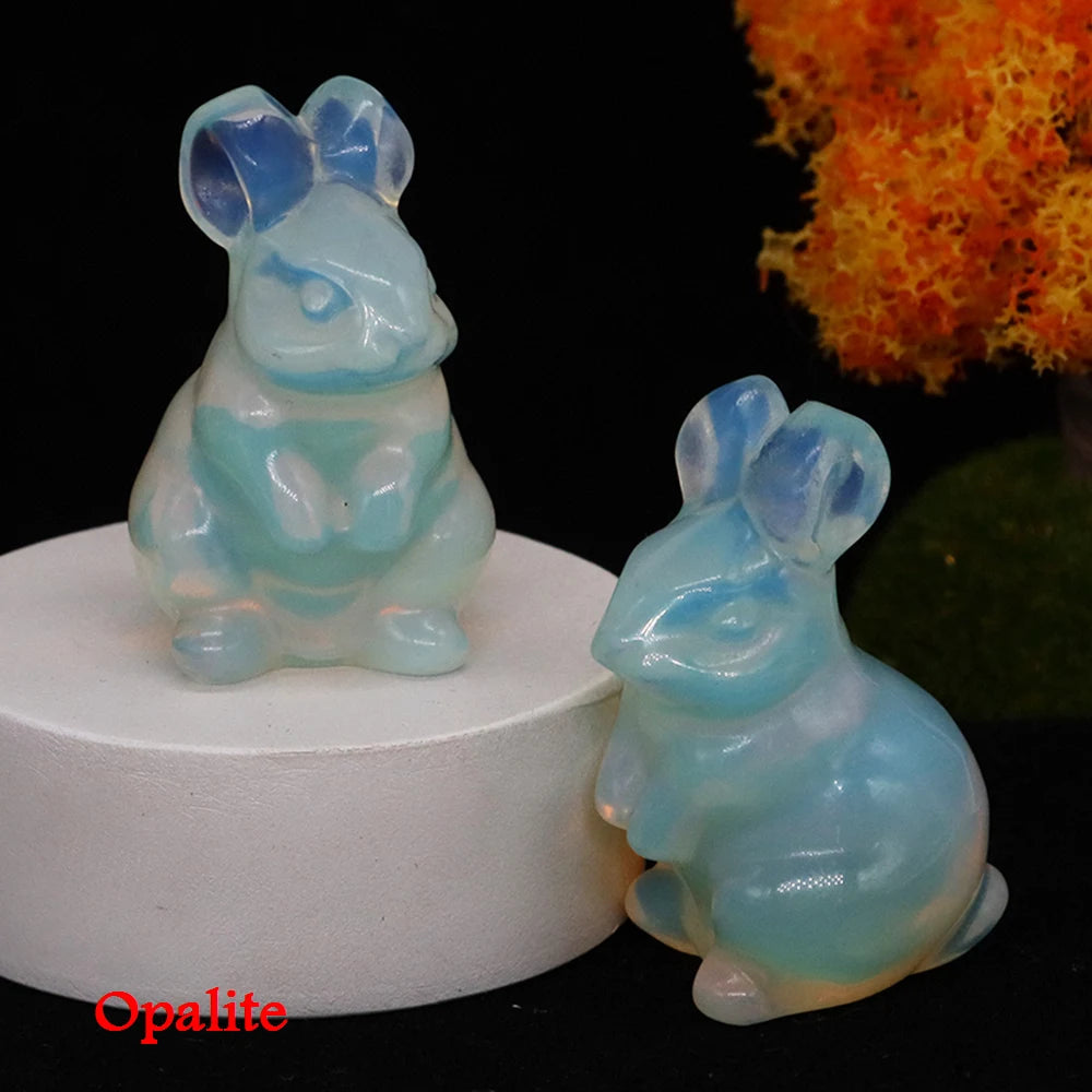 Mini Crystal Bunny Carvings