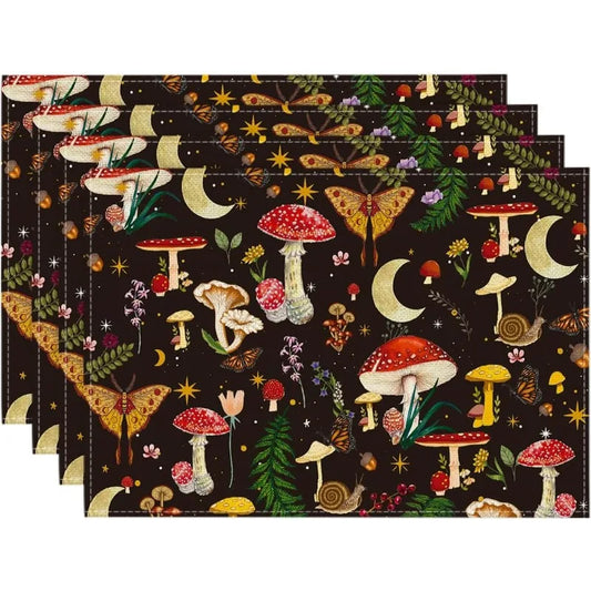Forest Mushroom Placemats - 4/6/8PCS