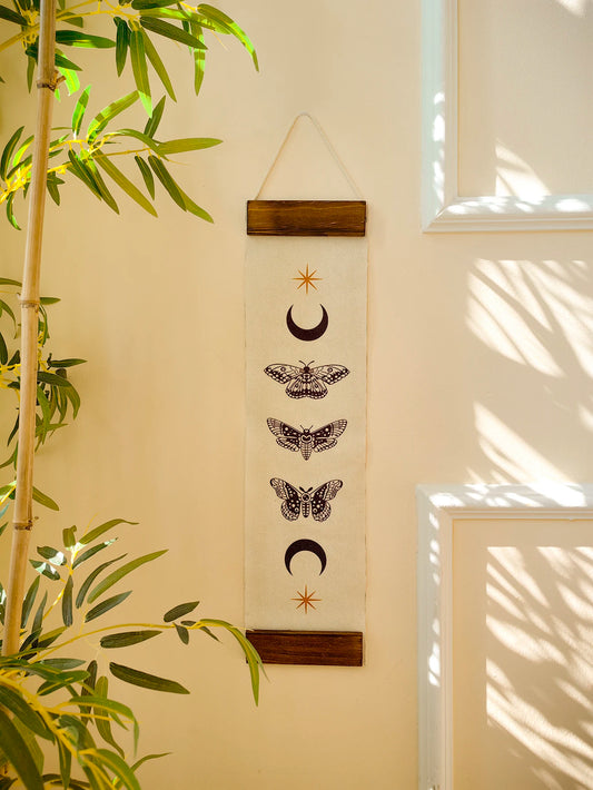 Moth and Moon Phase Tapestries