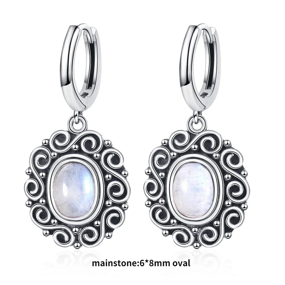 925 Sterling Silver Drop Earrings - Crystal Collection - non-plated